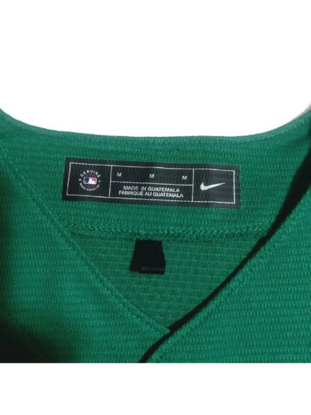 Nike Oakland Athletics Mens Medium Full Button Alternate Jersey Green Blank MLB